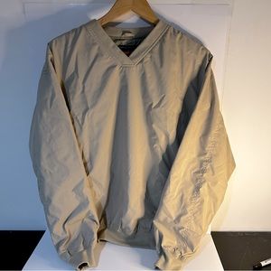 Vintage Port authority Men’s size MEDIUM crewneck windbreaker beige Color